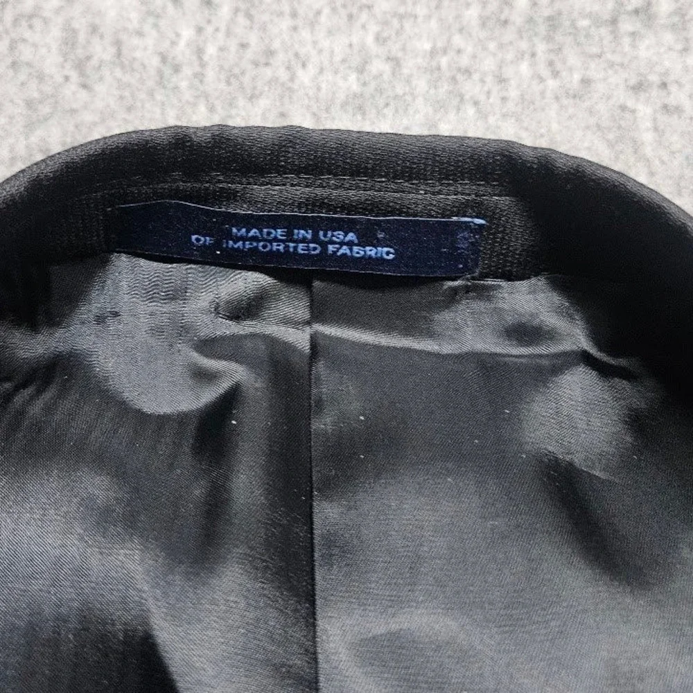 Joseph Abboud Tuxedo Suit Mens 48L W42 Black Super 120s Wool Peak Lapel USA